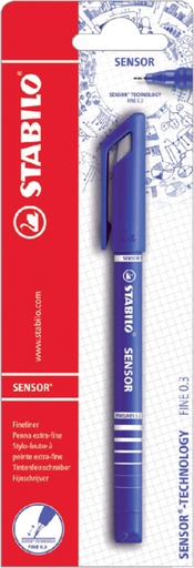 [633323] Fineliner STABILO Sensor 10195 fijn blauw blister à 1 stuk