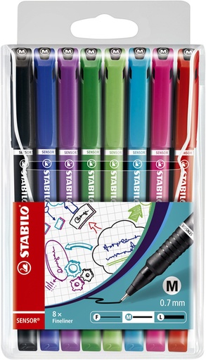 [633100] Fineliner STABILO Sensor 187/8 assorti
