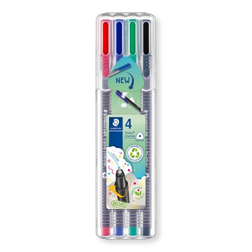 [632099] Fineliner Staedtler Triplus 334 assorti 0.3mm 4 stuks