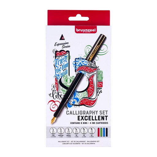 [600608] Stylo-Calligraphe Bruynzeel Excellent set 60344014 14 pièces