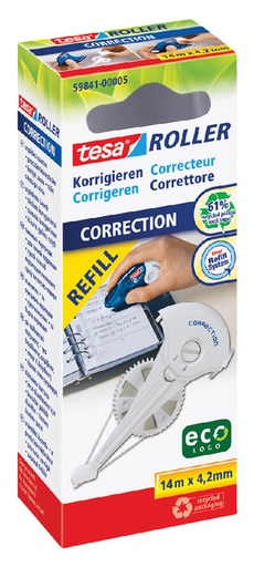 [416570] Correctietape navulling tesa® ecoLogo® 14mx4,2mm hangdoosje