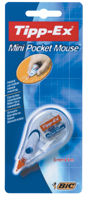 Roller correcteur Tipp-Ex Mini Pocket Mouse 5mmx6m blister 1 pièce
