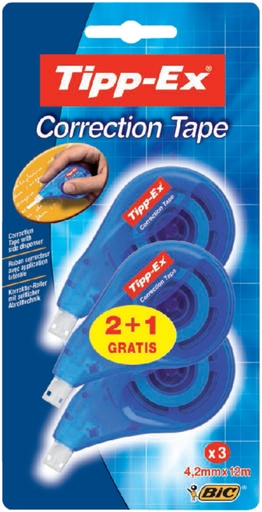 [416159] Correcteur Tipp-Ex Side 4.2mmx12m blister 2+1 gratuit