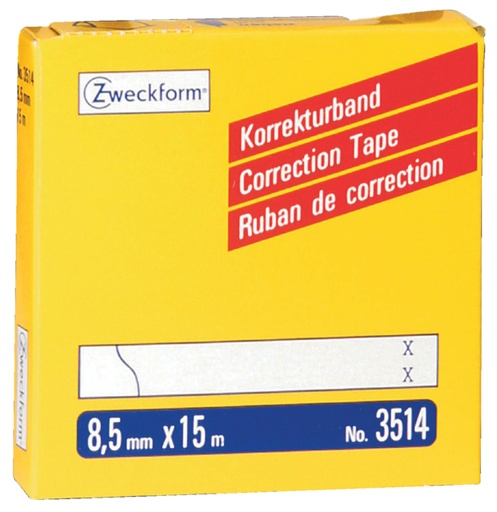 [416524] Correctietape Zweckform 3514 8.5mmx15m 2regels