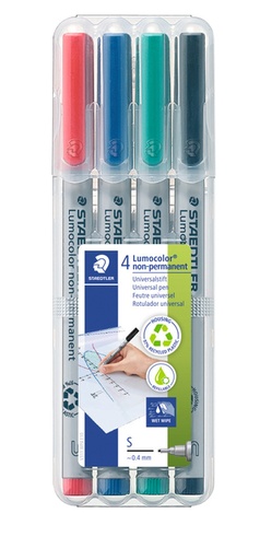 [920670] Feutre Staedtler Lumocolor 311 non permanent S 4 pièces assorti