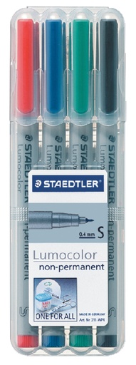 [920670] Feutre Staedtler Lumocolor 311 non permanent S 4 pièces assorti