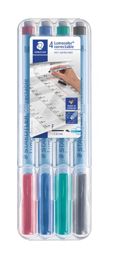 [920666] Feutre Staedtler Lumocolor 305 Correctable non permanent Fin 4 pcsu