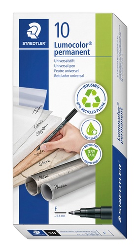 [920521] Viltstift Staedtler Lumocolor 318 permanent F zwart