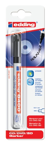 [630221] Cd marker edding 8400 rond 0.5-1.0mm  zwart blister à 1 stuk