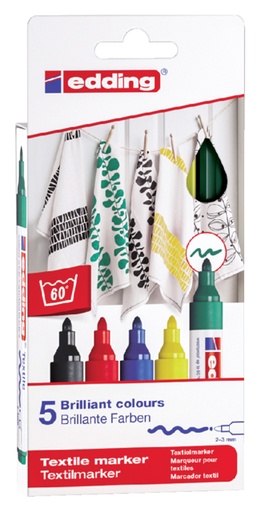 [631446] Marqueur Textile edding 4500 ogive 2-3mm couleurs de base assorti