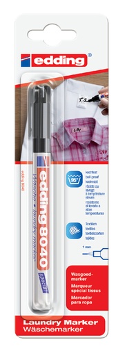 [631471] Wasgoedmarker edding 8040 rond 1mm zwart in blister