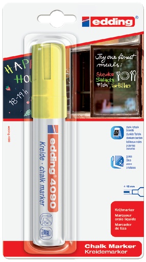 [631455] Krijtstift edding 4090 window schuin 4-15mm neon geel blister à 1 stuk
