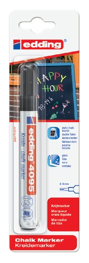 [631501] Krijtstift edding 4095 rond 2-3mm zwart blister à 1 stuk