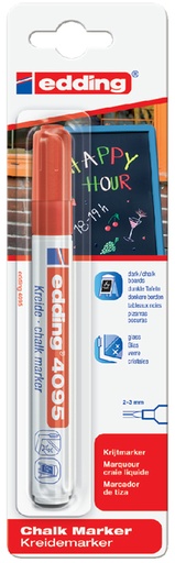 [631502] Krijtstift edding 4095 rond 2-3mm rood blister à 1 stuk
