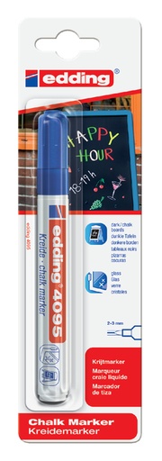 [631503] Krijtstift edding 4095 rond 2-3mm blauw blister à 1 stuk