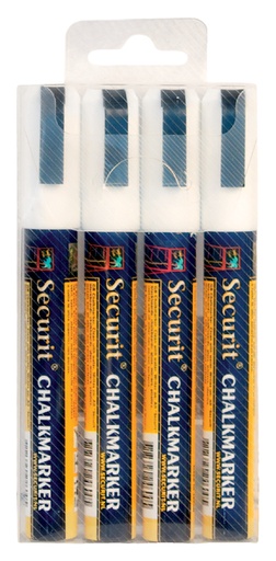 [631292] Feutre-craie Securit SMA-510 biseau 2-6mm blanc blister 4 pièces