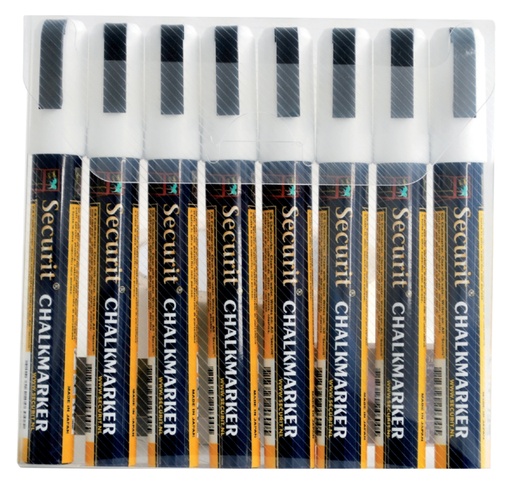 [631295] Krijtstift Securit SMA-510 schuin wit 2-6mm blister à 8 stuks