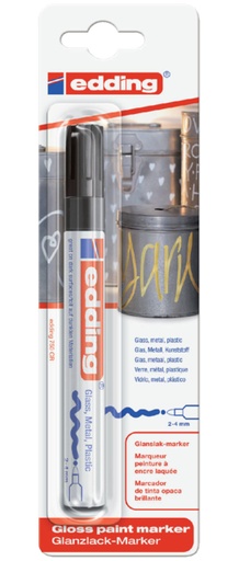 [630601] Feutre peinture 750 ogive 2-4mm noir blister 1 pièce