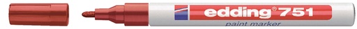 [630462] Marqueur peinture edding 751 à base d'huile 1-2mm pastel rouge
