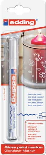 [630410] Feutre peinture edding 751 ogive 2mm blanc blister 1 pièce