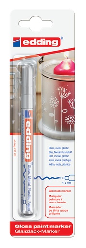 [630418] Marqueur peinture edding 751 à base d'huile 1-2mm argent blister 1 pièce