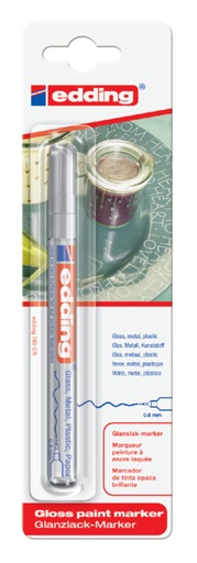 [630218] Viltstift Edding 780 lakmarker rond 0.8mm zilver blister à 1 stuk