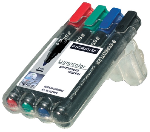 [631369] Viltstift Staedtler 352 rond assorti 2mm set à 4 stuks assorti