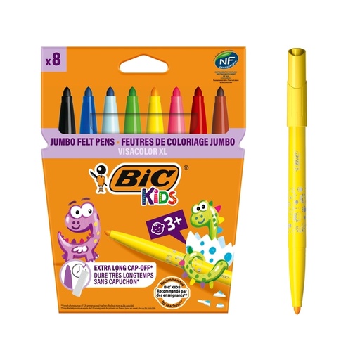 [630078] Kleurstiften BicKids Visacolor XL assorti blister à 8 stuks
