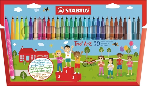 [631143] Feutre STABILO Trio A-X 378/30 assorti étui 30 pièces