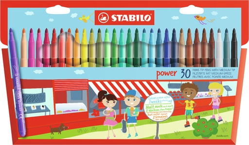 [635706] Feutre STABILO Power 280/30 assorti étui 30 pièces