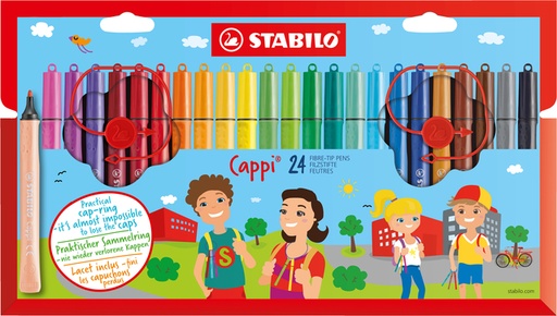 [922721] Viltstift STABILO Cappi 168/24 medium assorti etui à 24 stuks