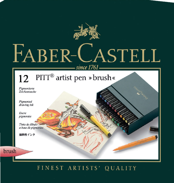 Brushstift Faber-Castell Pitt Artist assorti set à 12 stuks