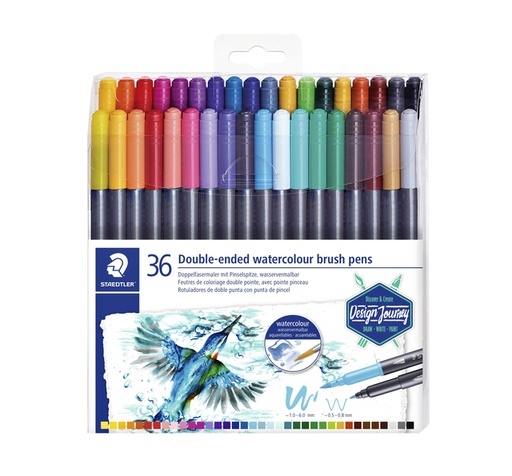 [630281] Feutre pinceau Staedtler 3001 Marsgraphic Duo 0.5-6mm blister 36 couleurs
