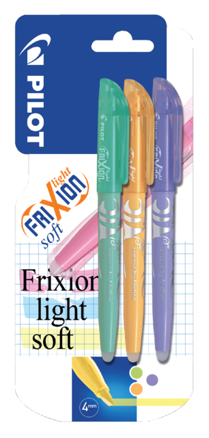 Markeerstift PILOT friXion light soft assorti blister à 3 stuks