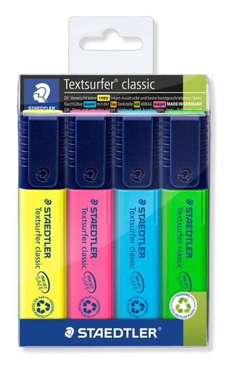 [635239] Markeerstift Staedtler 364 Textsurfer assorti 4 stuks