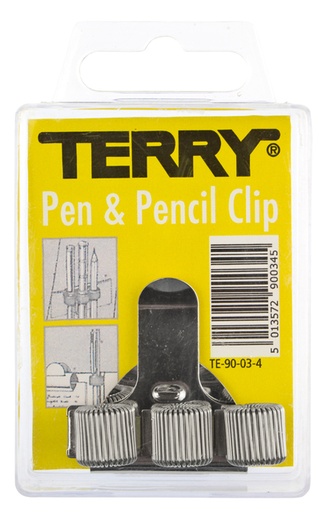 [370022] Clip Terry pour 3 stylos/crayons argent