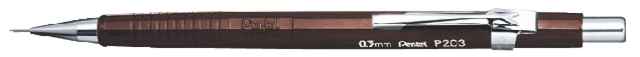 Portemine Pentel P203 2B 0,3mm brun