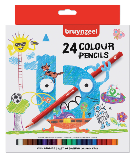 Kleurpotloden Bruynzeel Kids blister à 24 stuks assorti