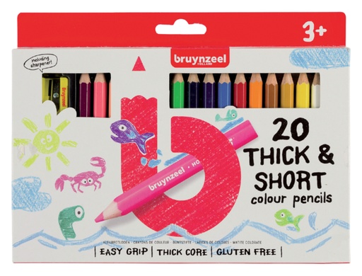 [640057] Kleurpotlood Bruynzeel Kids Thick & Short set á 20 stuks assorti