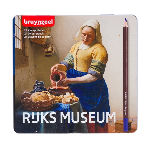 [640042] Crayon de couleur Bruynzeel Rijksmuseum J. Vermeer boîte 24 pièces assorti