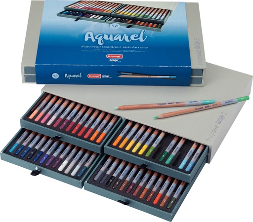 [640028] Kleurpotloden Bruynzeel Design met luxe bewaardoos aquarel ass 48st
