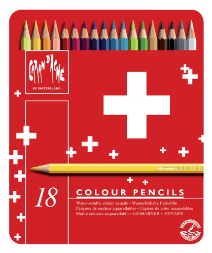 [710418] Kleurpotloden Caran d'Ache Swisscolor aquarel 18stuks ass.