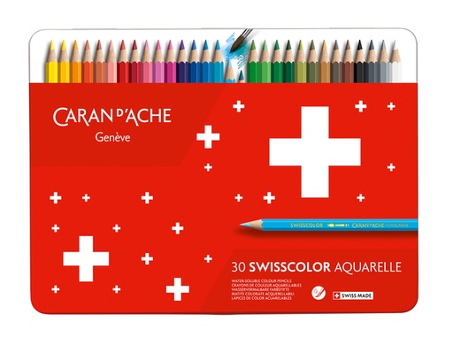 [710430] Crayon de couleur Caran d’Ache Swisscolor Aquarel 30 pièces assorti