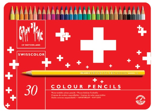 [710430] Kleurpotloden Caran d'Ache Swisscolor aquarel 30stuks ass.