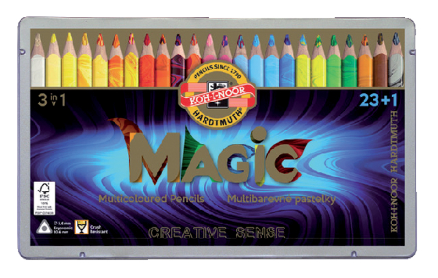 Kleurpotloden Koh-i-Noor Jumbo Magic doos 24  kleuren