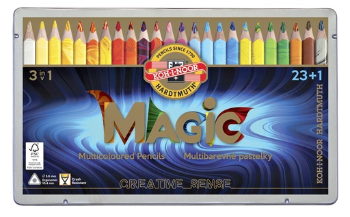 [640052] Crayon de couleur Koh-I-Noor Jumbo Magic boîte 24 couleurs