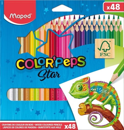[640008] Kleurpotlood Maped Color'Peps Star set à 48 kleuren