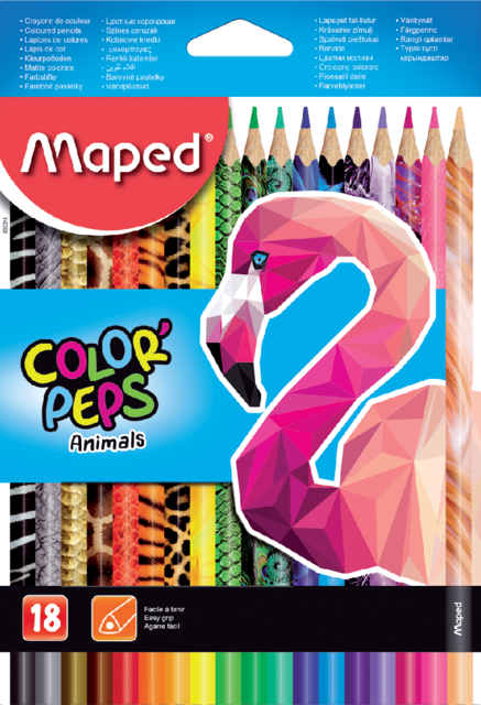Crayon de couleur maped boîte 18 pièces assorti