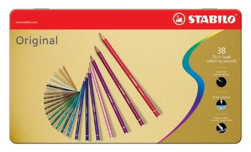 [640496] Crayon de couleur STABILO 8778 Original Arty assorti boîte 38 pièces