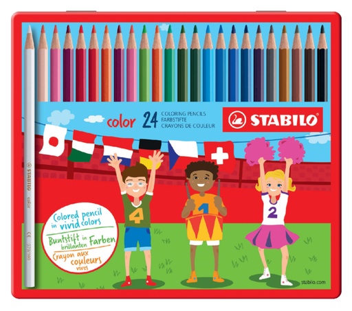 [640013] Kleurpotloden STABILO 979 color assorti blik à 24 stuks